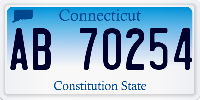 CT license plate AB70254