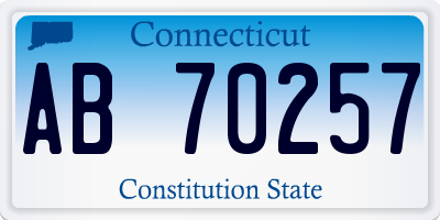 CT license plate AB70257