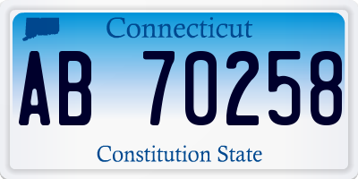 CT license plate AB70258