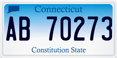 CT license plate AB70273