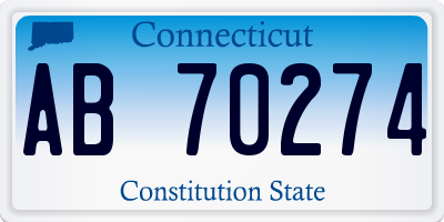 CT license plate AB70274