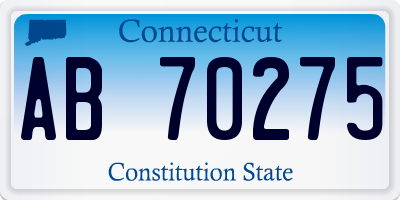 CT license plate AB70275