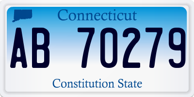 CT license plate AB70279