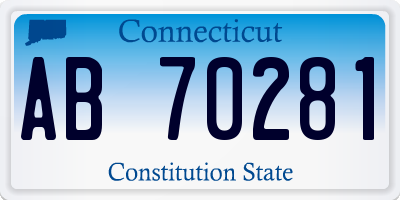 CT license plate AB70281