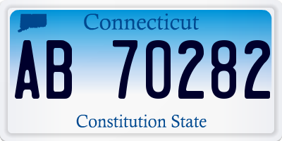 CT license plate AB70282