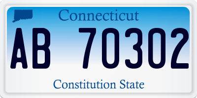 CT license plate AB70302