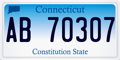 CT license plate AB70307