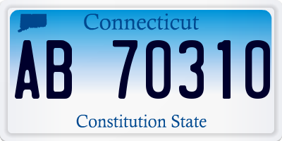 CT license plate AB70310