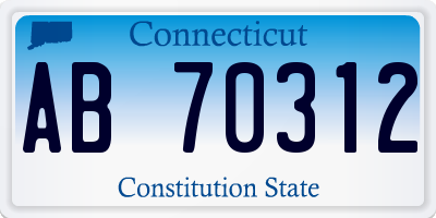 CT license plate AB70312