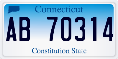 CT license plate AB70314