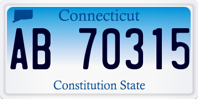 CT license plate AB70315