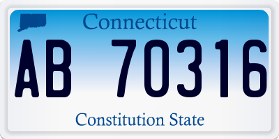 CT license plate AB70316