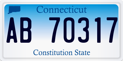 CT license plate AB70317