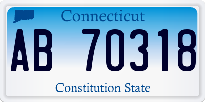 CT license plate AB70318