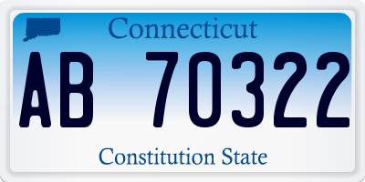 CT license plate AB70322