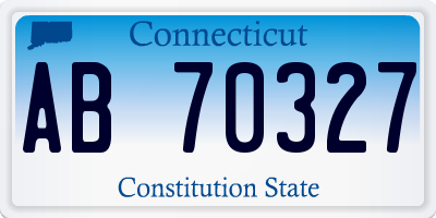 CT license plate AB70327