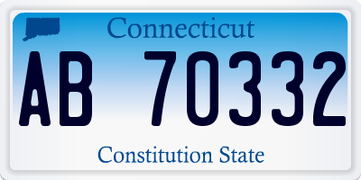 CT license plate AB70332