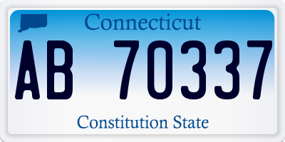 CT license plate AB70337