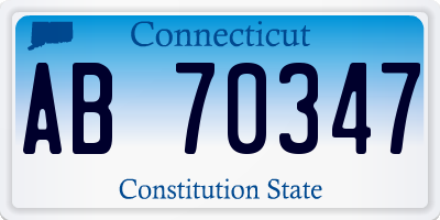 CT license plate AB70347