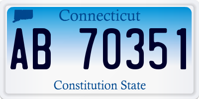 CT license plate AB70351