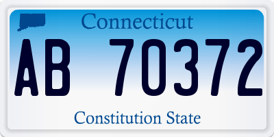 CT license plate AB70372