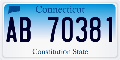 CT license plate AB70381