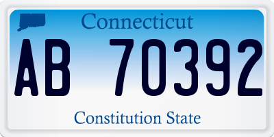 CT license plate AB70392