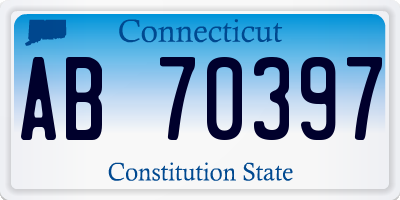 CT license plate AB70397