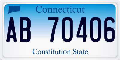 CT license plate AB70406