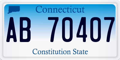 CT license plate AB70407