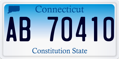 CT license plate AB70410