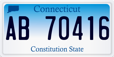 CT license plate AB70416