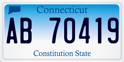 CT license plate AB70419