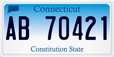 CT license plate AB70421