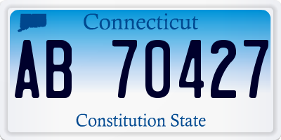 CT license plate AB70427