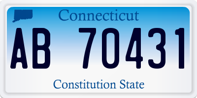 CT license plate AB70431