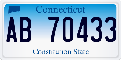 CT license plate AB70433