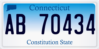 CT license plate AB70434