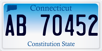 CT license plate AB70452