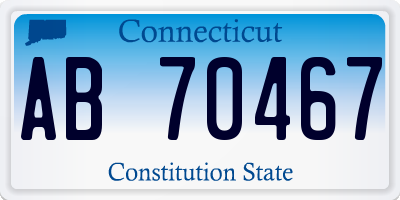 CT license plate AB70467