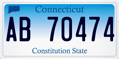 CT license plate AB70474