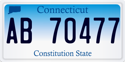 CT license plate AB70477