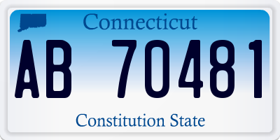 CT license plate AB70481