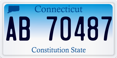 CT license plate AB70487