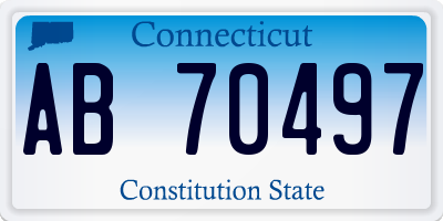 CT license plate AB70497