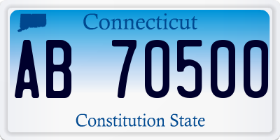 CT license plate AB70500