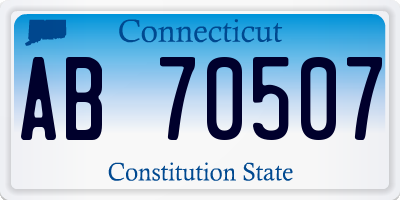 CT license plate AB70507