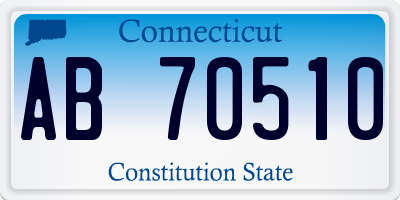 CT license plate AB70510