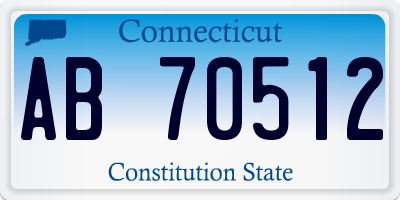 CT license plate AB70512