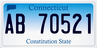 CT license plate AB70521